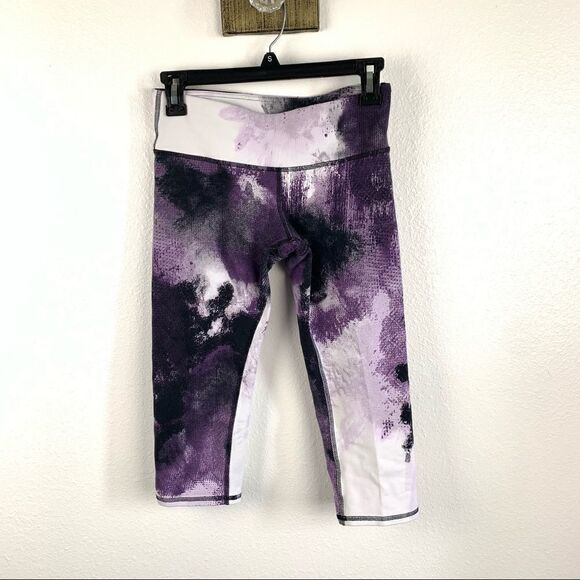 Alo Purple Tie Dye Crop Leggings - Picture 2 of 5